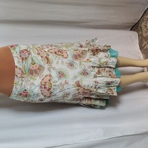 Itw By Claude Brown Size 6 Boho Ruffle Floral Skirt